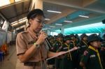 Student 9-10 Years Old, Scout Assembly, Scout Camp In Bangkok Thailand Stock Photo