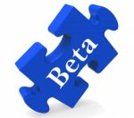 Beta Puzzle Shows Demo Software Or Development Stock Photo