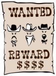 Wanted Reward Poster Stock Photo