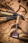 Tools Of The Woodcarver Stock Photo