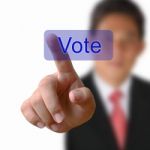 Vote Button On Keyboard Stock Photo