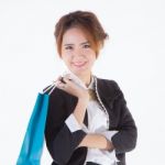 Woman Holding Shopping Bags Stock Photo