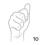 Sign Language,number 10 Stock Photo