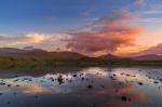 View Of Loch Morlich At Sunset Stock Photo