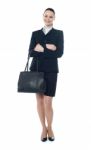 Businesswoman With Handbag Stock Photo