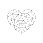 Heart Love Polygon Geometric Thin Line Flat Design Icon  I Stock Photo