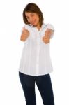 Teenage Girl Showing Thumbs Up Stock Photo