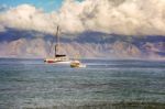 Boats And The Coastline In Maui Island In Hawaii Stock Photo