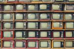 Pile Of Old Retro Tv Stock Photo