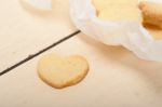 Heart Shaped Shortbread Valentine Cookies Stock Photo