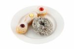 Donut Sweet Meat Dish On White Background Stock Photo