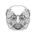 Lemur Head Mandala Stock Photo