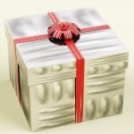 Silver Gift Box Stock Photo