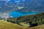 View From Zwölferhorn Mountain Down To St Gilgen Stock Photo