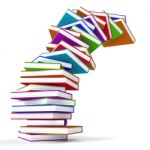 Multicolored Stacked Books Stock Photo