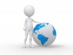 3d People Icon And Globe Stock Photo