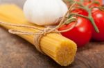 Italian Basic Pasta Ingredients Stock Photo