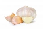 Garlic Isolated On The White Background Stock Photo