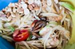 Green Papaya Salad Thai Cuisine Spicy Delicious Stock Photo