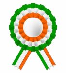 Irish Rosette Indicates National Flag And Celebration Stock Photo