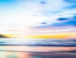 An Abstract Seascape With Blurred Panning Motion On Paper Backgr Stock Photo