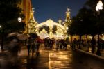 People At Toy Story Mania Entrance At Disney Sea Stock Photo