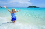 Beautiful Woman On Beach In Thailand Stock Photo