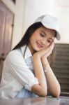 Portrait Of Thai Teen Beautiful Girl Happy And Relax Stock Photo