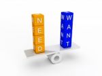 Need And Want Balance Stock Photo