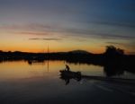 Boating Home Stock Photo