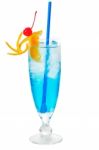 Blue Long Drink Cocktail Stock Photo