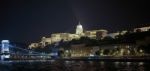 Buda Castle Illuminated At Nigt In Budapest Stock Photo