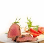 Beef Filet Mignon Grilled With Vegetables Stock Photo