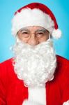 Profile Shot Of Smiling Father Santa Stock Photo