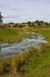 Spring Countryside Water Stream Landscape Stock Photo