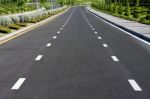 Road With Garden Stock Photo