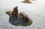 Zen Gardens Typically Contain Gravel And Bare Stones Stock Photo