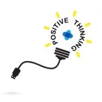 Creative Light Bulb Idea,positive Thinking Concept Stock Photo