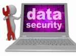 Data Security Shows Protected Website 3d Rendering Stock Photo