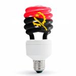 Flag Of  Angola On Bulb Stock Photo