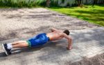 Young Man Practicing Of Push-up Stock Photo