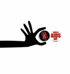 Aids Awareness Red Ribbon. World Aids Day Stock Photo