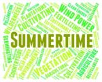 Summertime Word Represents Text Warm And Season Stock Photo