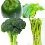 Green Healthy Food Collage Collection Stock Photo