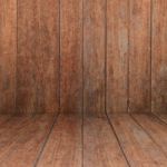 Perspective Floor With Wood Panel Background Stock Photo