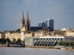 View Across The River Garonne Towards The Church Of St Martial Stock Photo