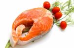 Raw Salmon Stock Photo