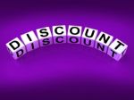 Discount Blocks Show Discounts Reductions And Percent Off Stock Photo