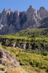 Scenic View Of Glacier National Park Stock Photo