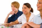 Smiling Teenage Students Stock Photo